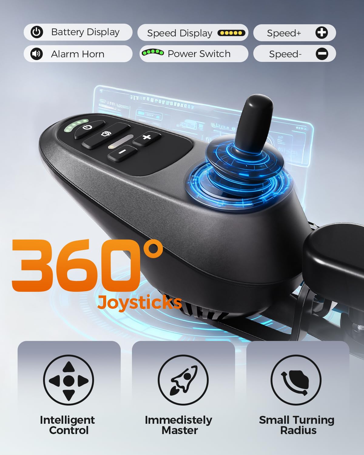 Serianie 39LB Ultra Lightweight 20 Miles Electric Wheelchairs for Adults, Foldable Motorized Wheelchair for Seniors, Long Travel Range Mobility Scooter, All Terrain Compact Portable Power Wheelchair