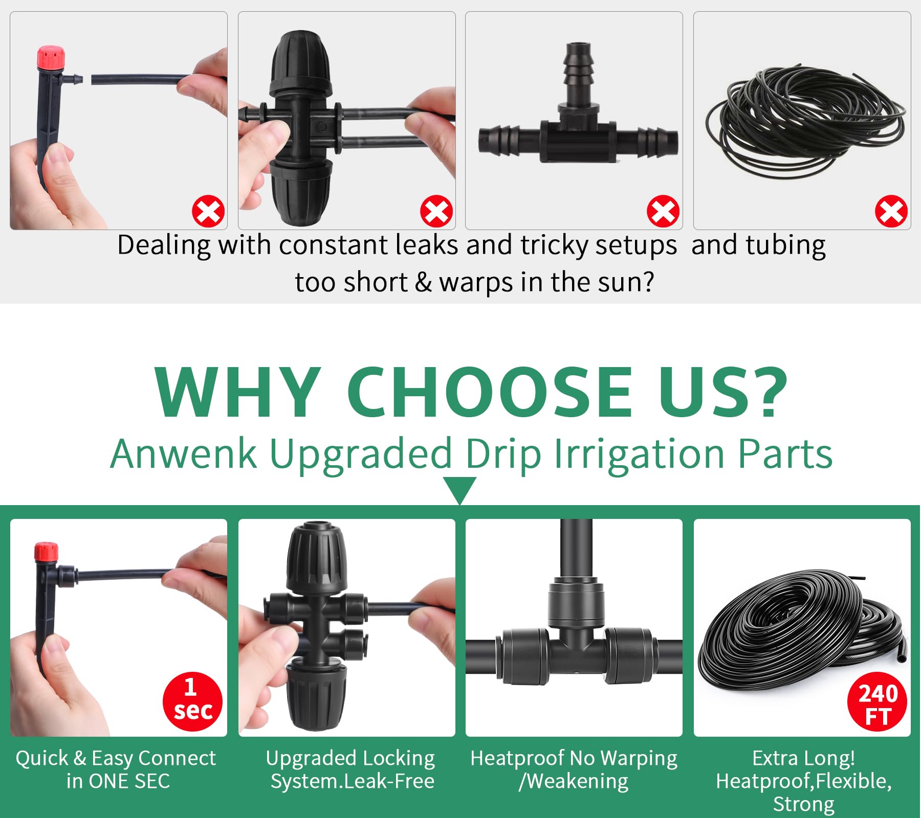 Snapklik.com : 240FT Drip Irrigation System For Garden 2025 New Drip ...