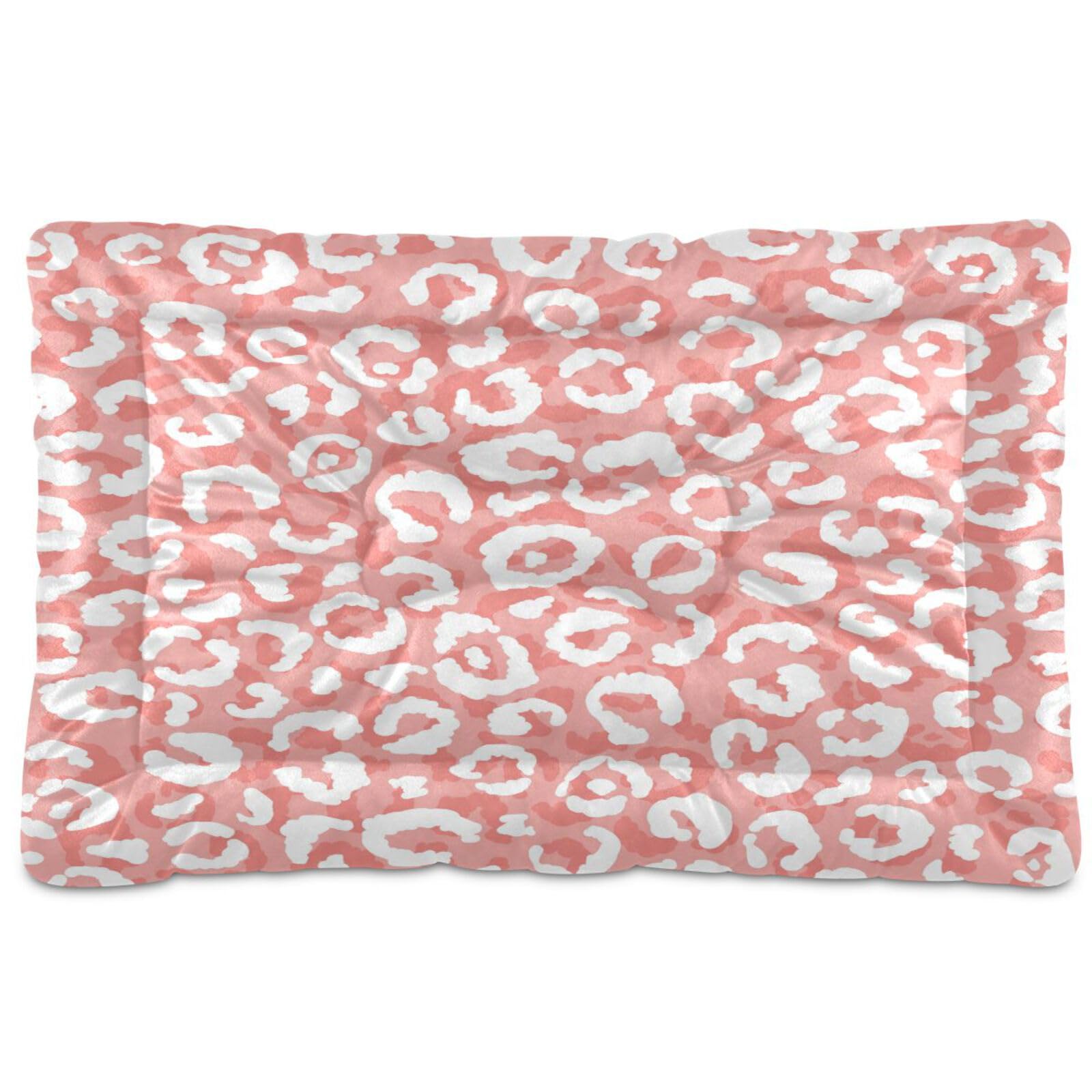 Pink Leopard Print Pet Bed - Portable, Washable Dog & Cat Mat With Non-Slip Bottom, Soft 4cm Padding (24" X 18") - View #7
