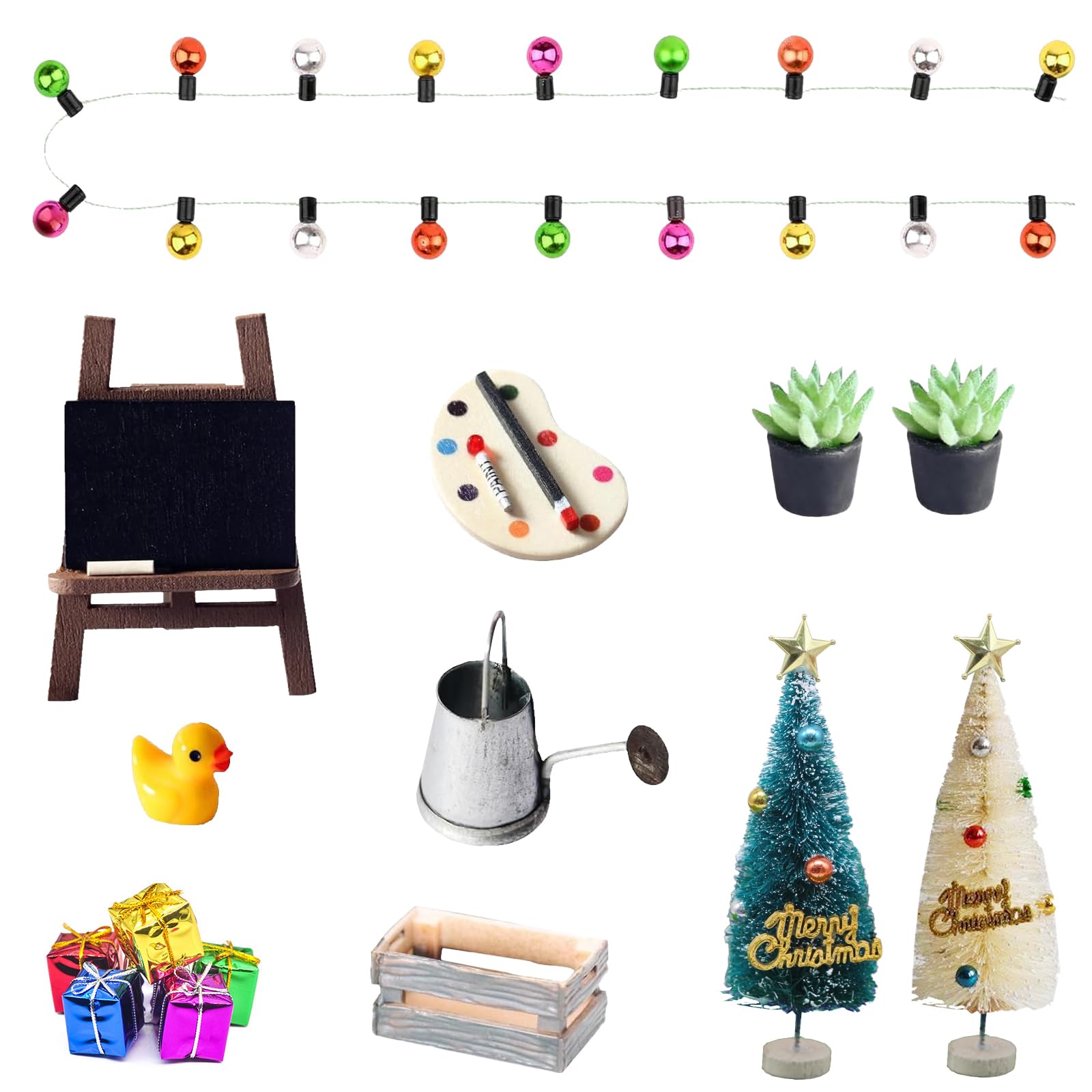 Decoración Puerta Navidad,Adorno Navideño,Decoración del Hogar,Juego De Accesorios para Puerta De Amigo Invisible,Wichtel Accesorios,Decoración Navideña Y Casa De Muñecas