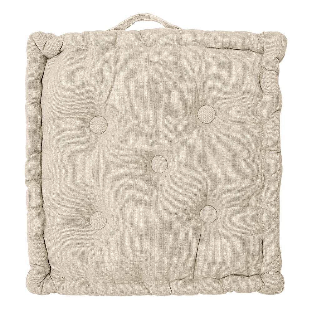INTRECCI Cuscino Arredo Mattonella Beige 60x60 cm, Cuscino da Pavimento con Maniglie Disponibili in più Colori per Pallet Giardino Balcone Picnic