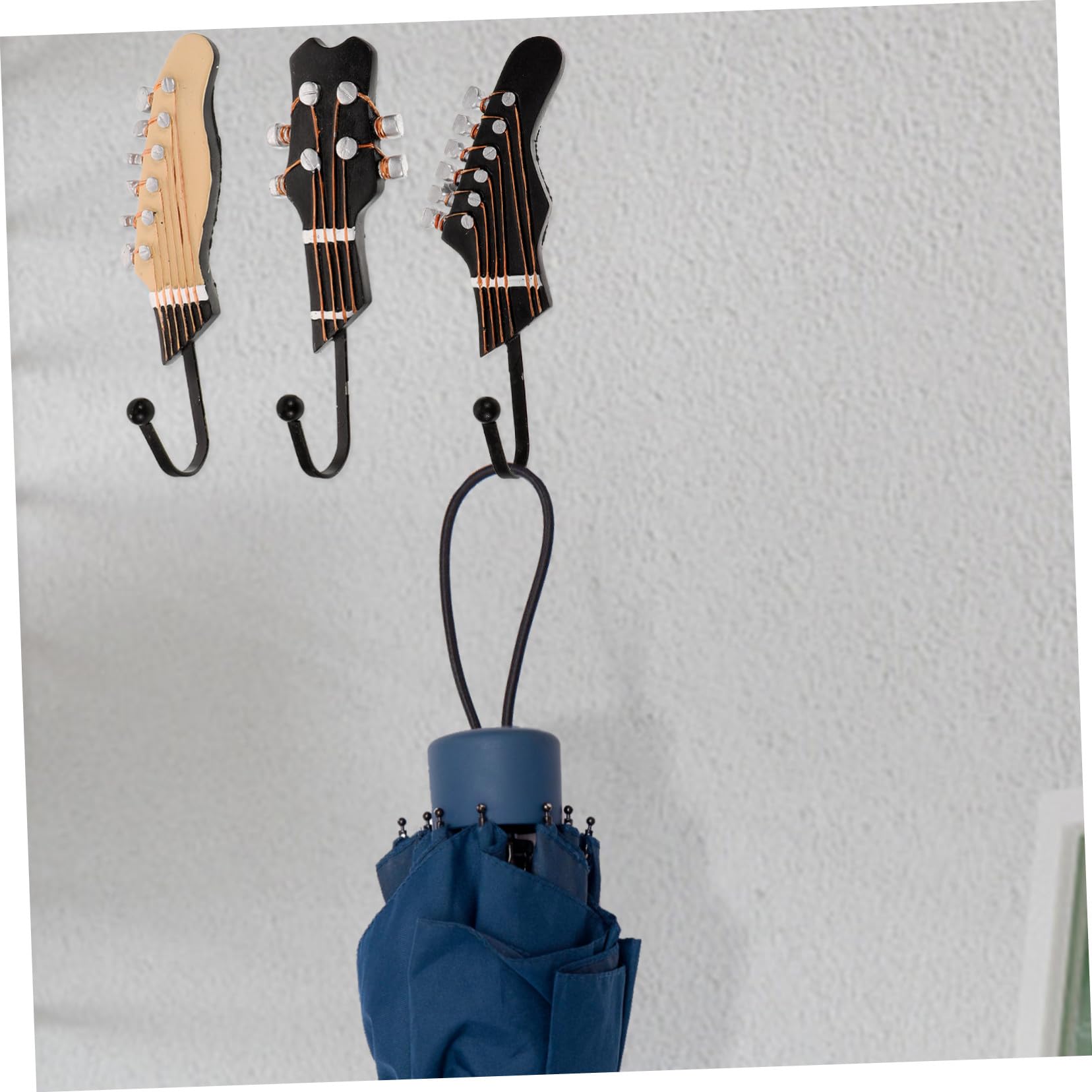 3 Stück Resin Gitarren Wandhaken Dekorativer Schlüssel und Handtuchhalter Kompakte Einzigartiges Musikdesign Einfache Montage für Flur Schlafzimmer für Musikliebhaber