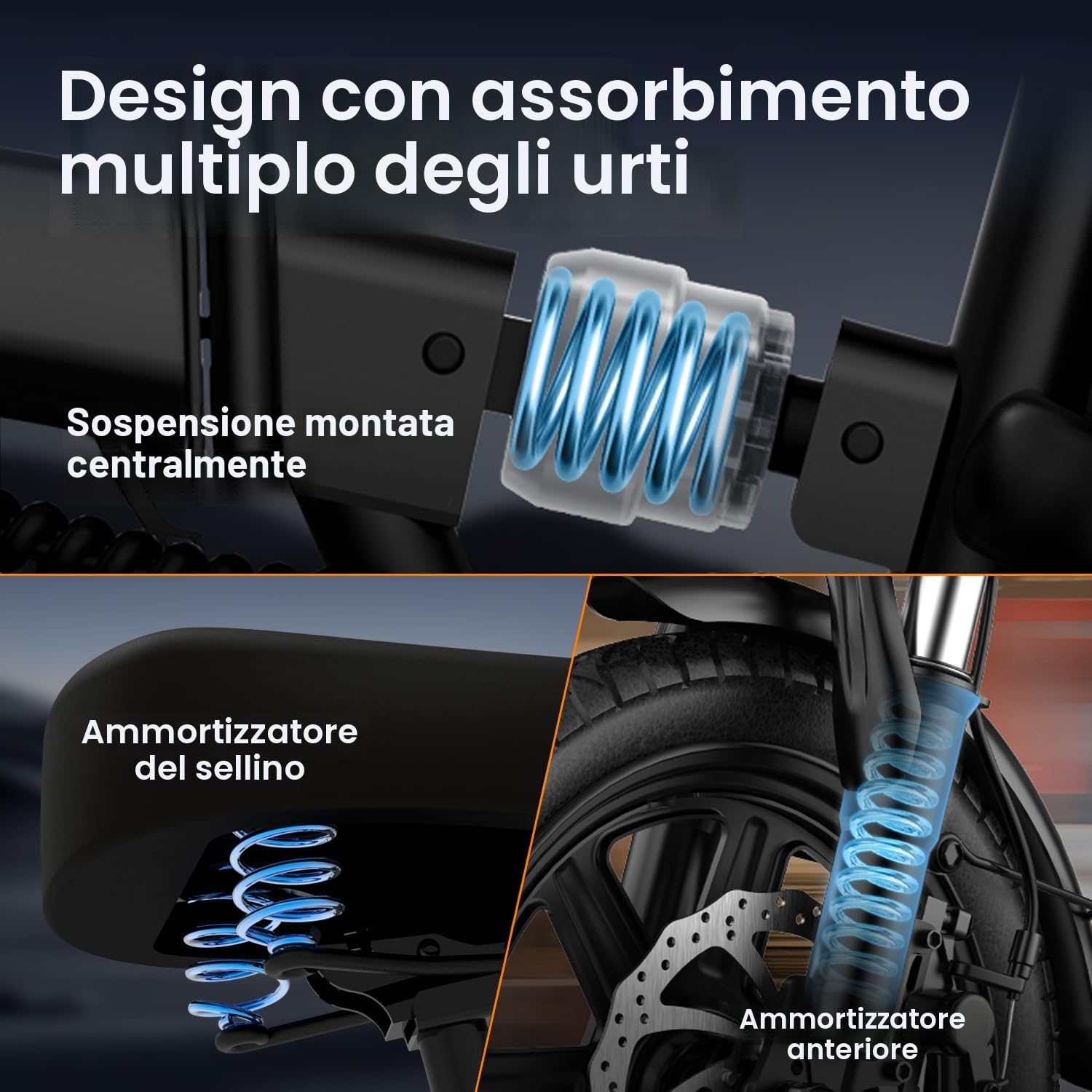 URLIFE Bici Elettrica, 14" Bicicletta Elettrica Pieghevole con 3 Modalità di Guida, Batteria Rimovibile 48V 7.5Ah Autonomia di 60 km E-bike da per Adulti e Adolescenti