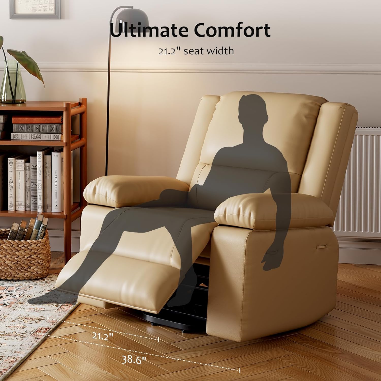 Electric Power Lift Recliner Chair, PU Leather Power Lift Recliner with Heat & Massage, Remote Control, 2 Side Pockets, Fatigue Relief, Heavy Duty Lift Chair for Elderly, Office Workers, Beige
