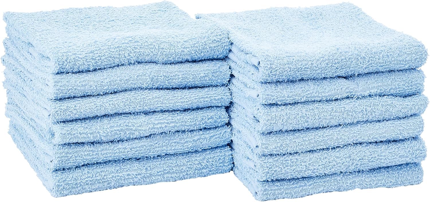 Simpli-Magic Cotton Hand Towels 12 Pack 16 x 27 Blue