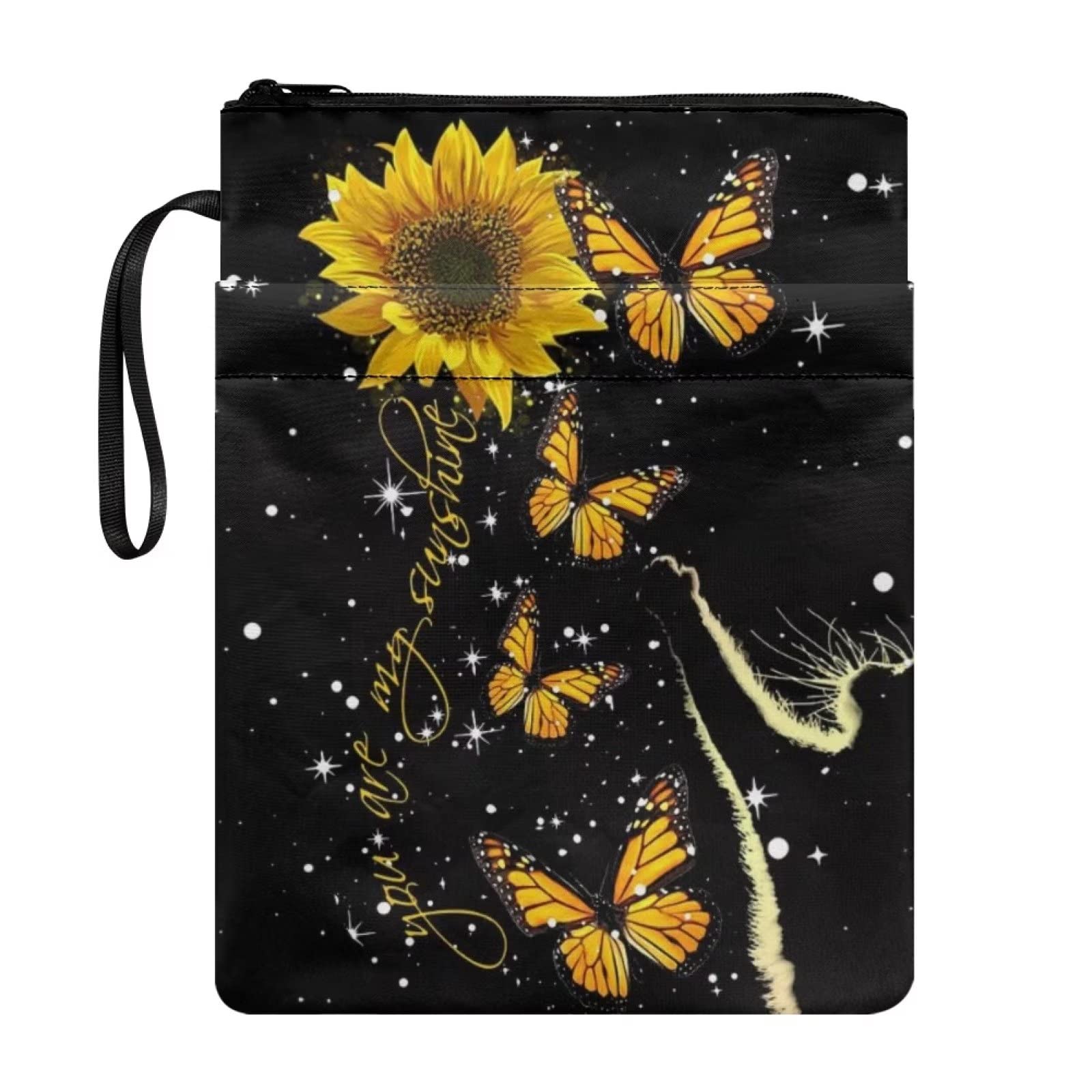 COEQINE Sunflower Book Cover, Bible Cover with Zipper Front Pocket, Hardcover 8.5 x 11 for Women Girls,Butterfly Cute Cat Pattern — image 1