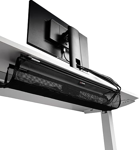 Gator Frameworks Sistema de gestión de cables de malla se monta debajo del escritorio para optimizar tu espacio de trabajo, bridas integradas