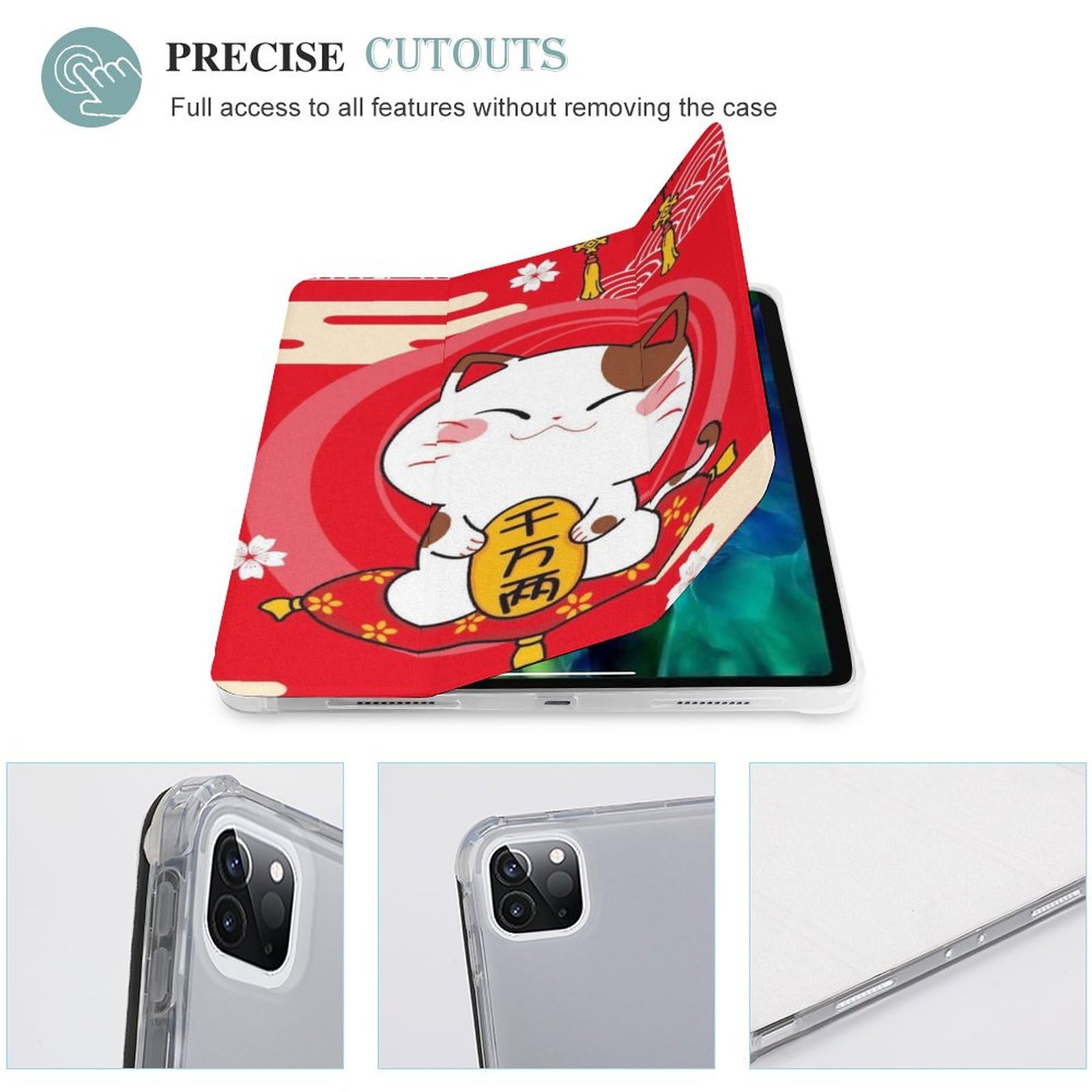 Amazon.co.jp: IPAD Pro 12.9 ケース かわいい 招き猫 桜 開運 IPAD