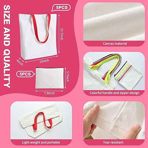 Miniatura 2 de Sublimación espacios en blanco bolsas de mano, bolsas de comestibles reutilizables DIY transferencia de calor bolsas de lona bolsas de maquillaje