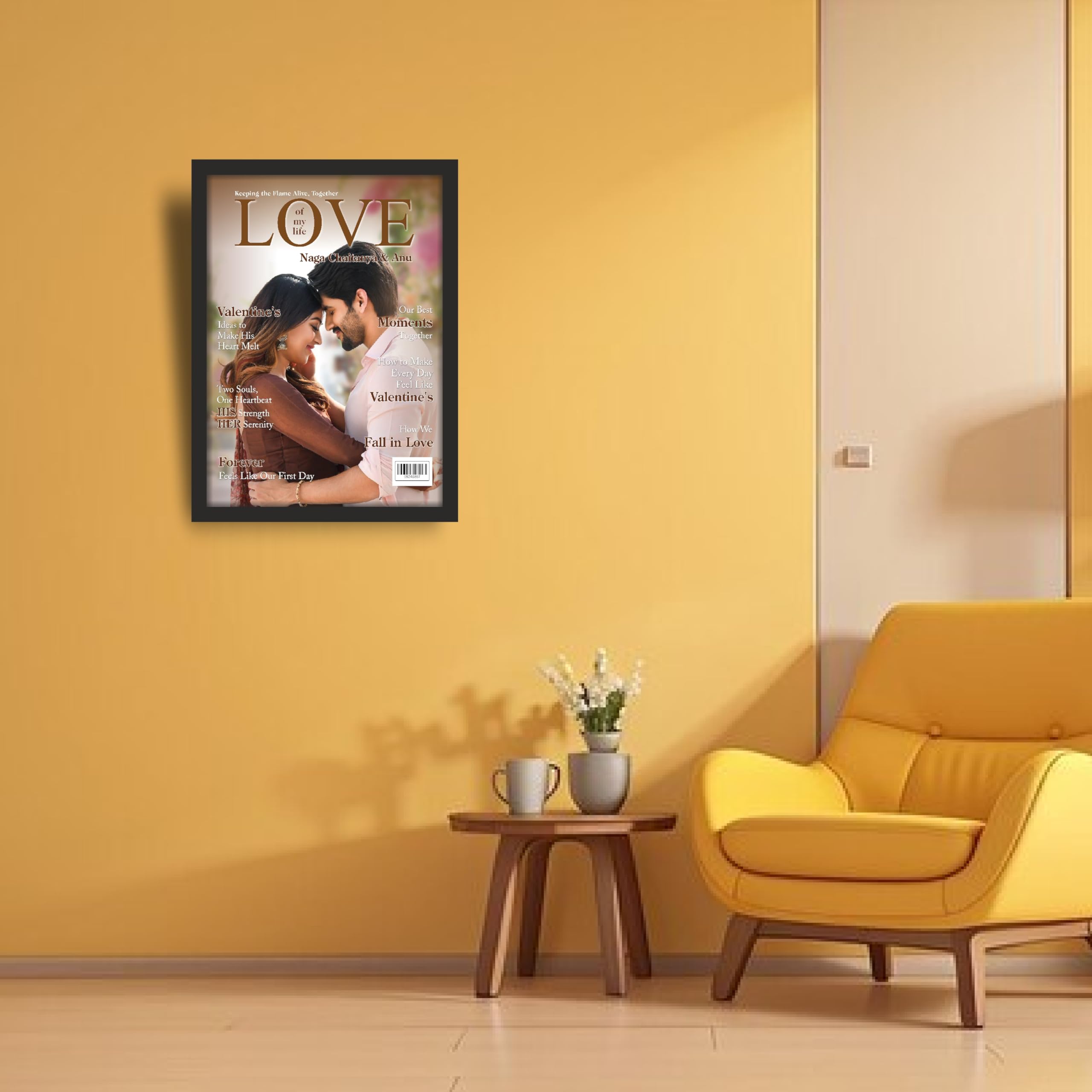Personalized Valentine’s Gift Romantic Magazine Cover Frame 9.25 x… – view 4