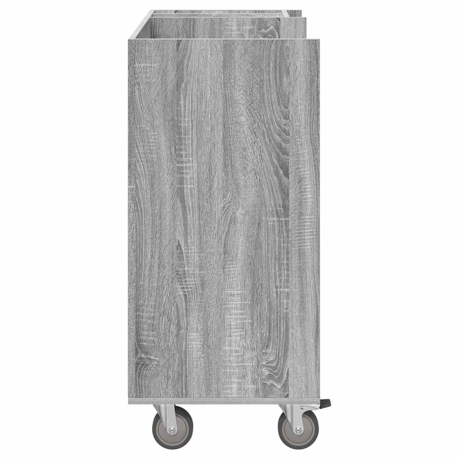 Gecheer Golfschrank, freistehend mit Rädern, Grau Sonoma, 90 x 45 x 98 cm, Holz, Regale für Garage, Aufbewahrung, Golfzubehör