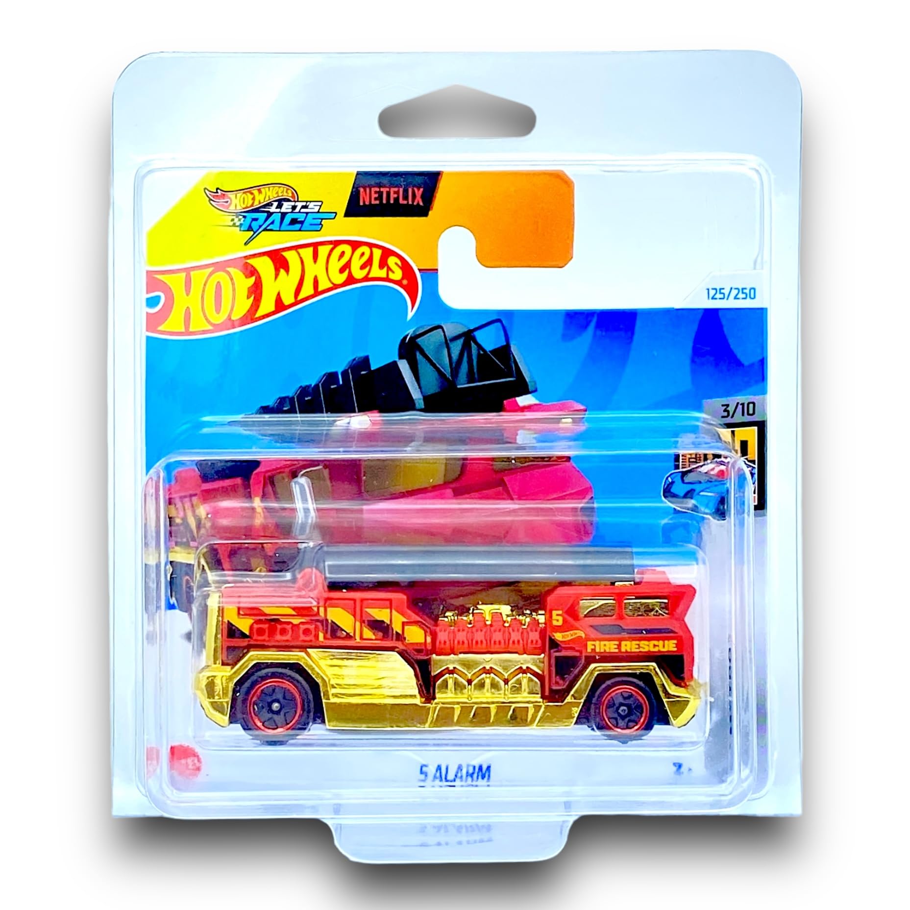 Hot Wheels 5 Alarm (Red Let's Race) 3/10 HW Metro - 2024-125/250 (Short Card) - COMES IN A GENUINE KLAS CAR KEEPER PROTECTOR CASE - HTB15