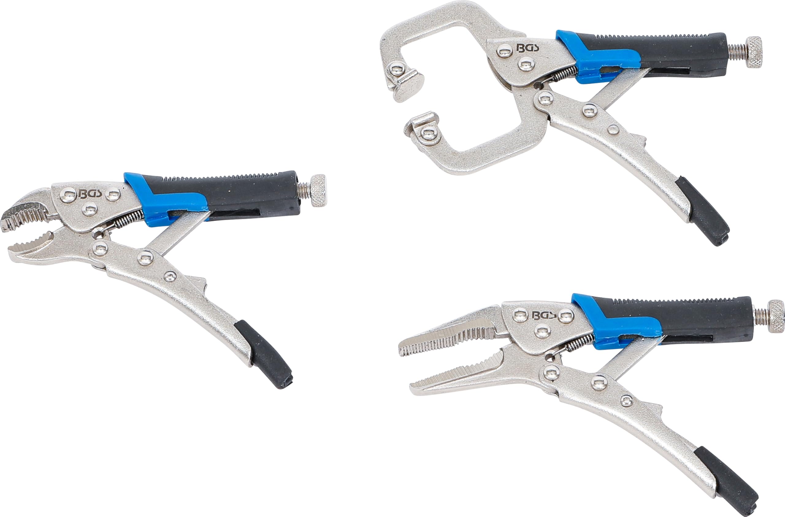 Bgs Schwarz, Silber, Blau 4499 | Mini Locking Grip Pliers Set | 3 Pcs.