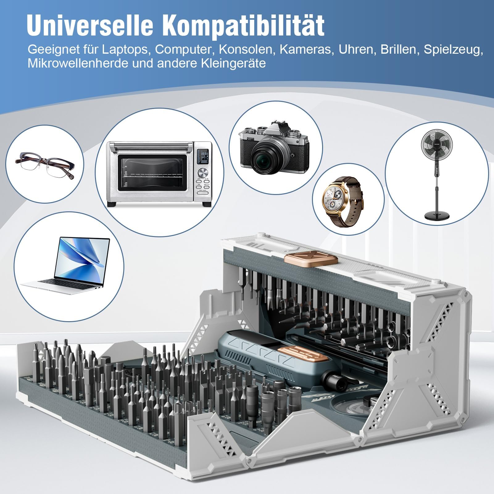 180-in-1 Elektrischer Schraubendreher Set, Magnetischer Präzisions-Schraubenzieher mit Abnehmbarer Verlängerungsstange für Handy, Laptop, Brillen, Uhren