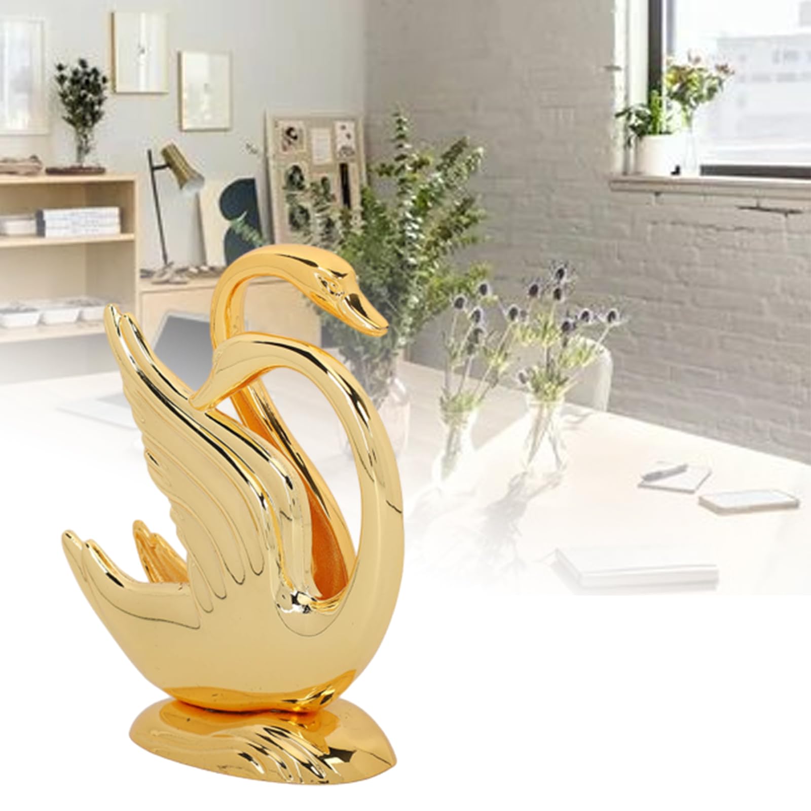 Porte-serviettes de table stable fini le désordre avec ce cygne doré