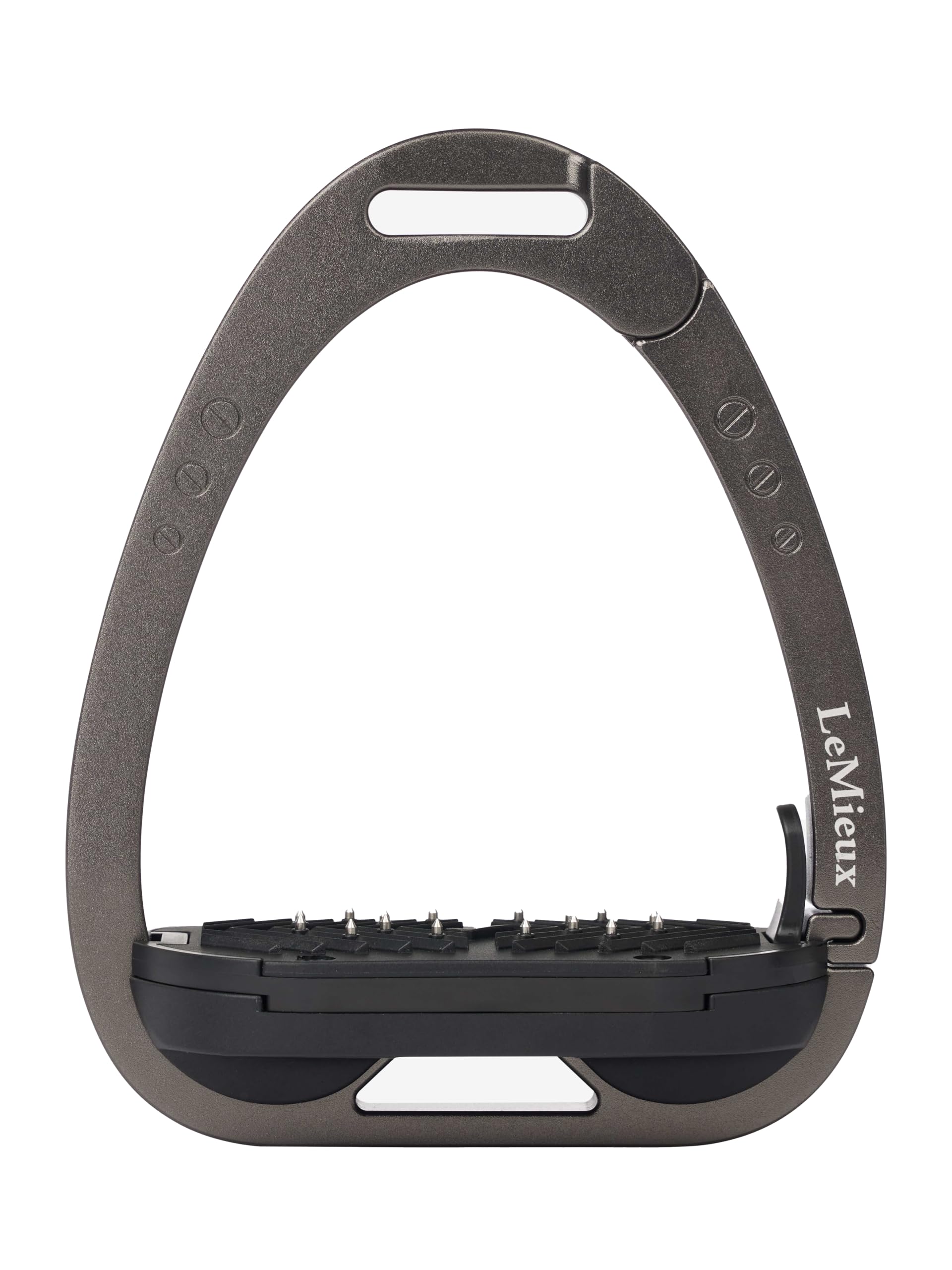 LeMieux Vector Control Stirrup - New Generation - Spring Loaded Hinged Arm - Cross Track Grip Surface - Carbon