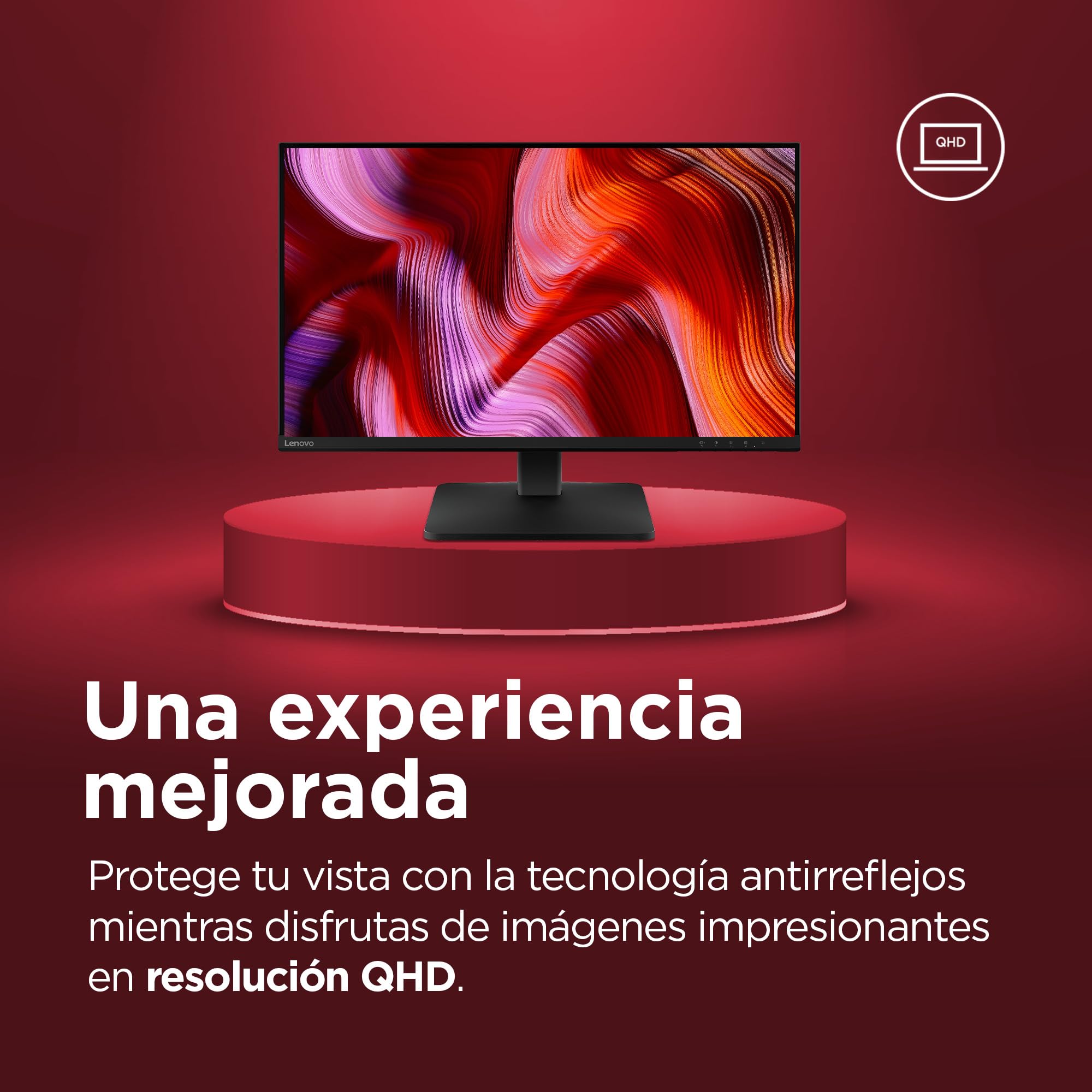 Lenovo L27qe - Monitor QHD 27" (IPS, Tasa de Refresco 100 Hz, Tiempo de Respuesta 4ms, 16:9, HDMI 2.1 - DP 1.4, VESA Adaptive Sync, Montaje VESA 100 mm, Soporte Inclinable) Negro