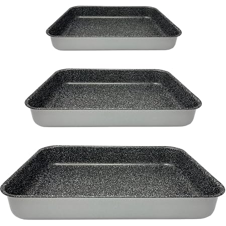 Plaque Cuisson Acier Plat à Four ROSSETTO En Acier Inoxydable - Texture Nid D'Abeille Antiadhésive - 4 Tailles Disponibles Plat Lasagnes Rectangulaire Antiadhésif