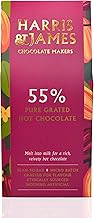 Harris & James Rich & Velvety Hot Chocolate Flakes 55% Decadent Bean to Bar Luxury Hot Chocolate Flakes, Luxury Hot Cocoa, Luxurious Milky Treat with All Natural Ingredients (6 servings)