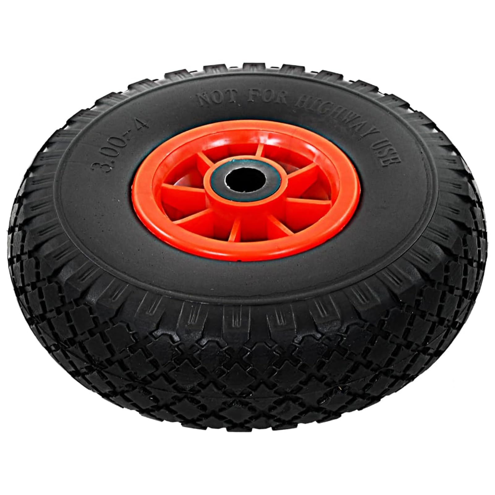 Anself PU-Vollreifen 2er-Set 260x85mm 3.00-4 für Sackkarren Handkarren Transportwagen Ersatzräder schwarz rot 142971