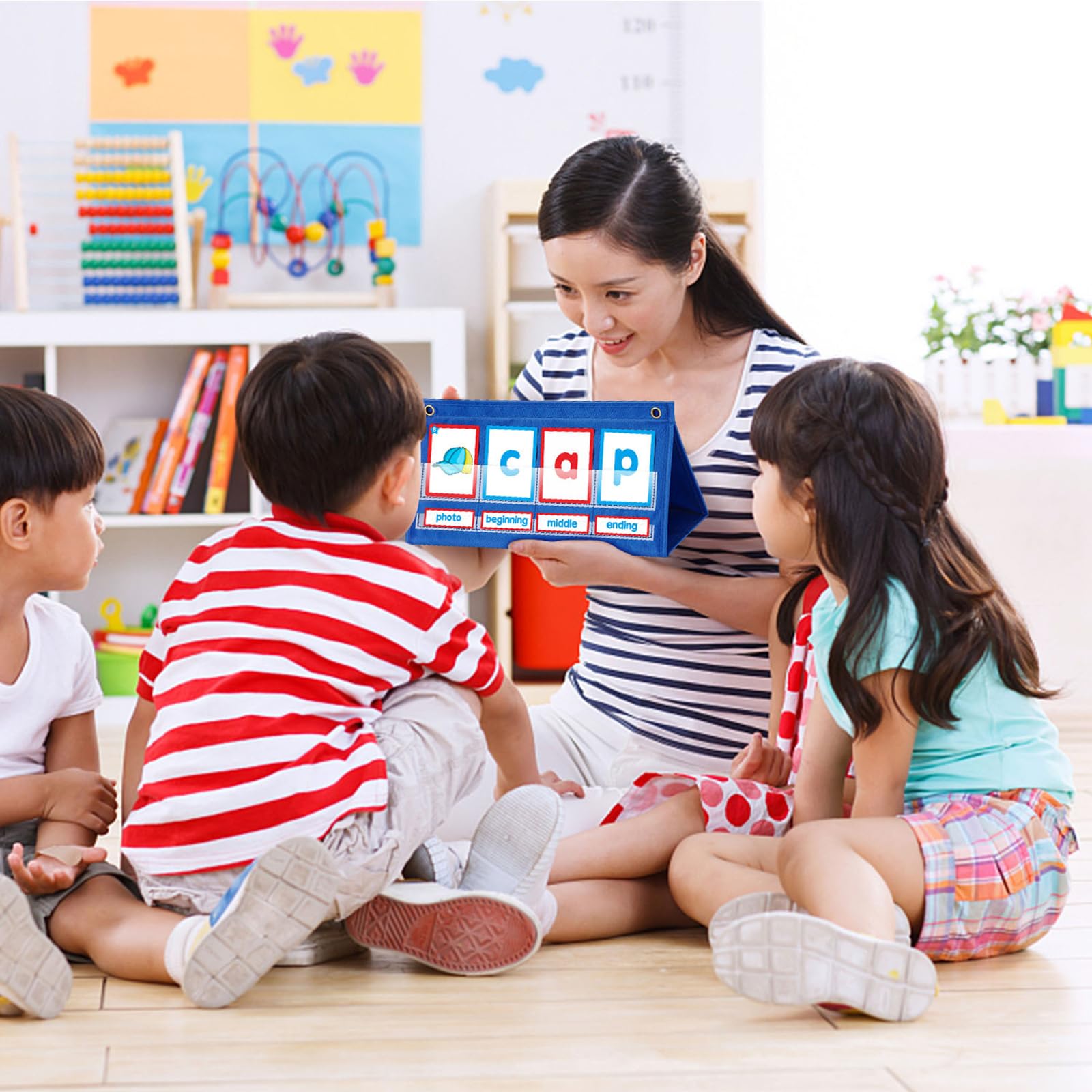 CVC Word Builder Desktop Taschendiagramm, Zeltkarten Set, Phonics Spiele, Rechtschreib Lernspielzeug für von 5, 6, 7, 8 Jahren Cvc Word Rechtschreibspiele, Vorschul und Kindergarten