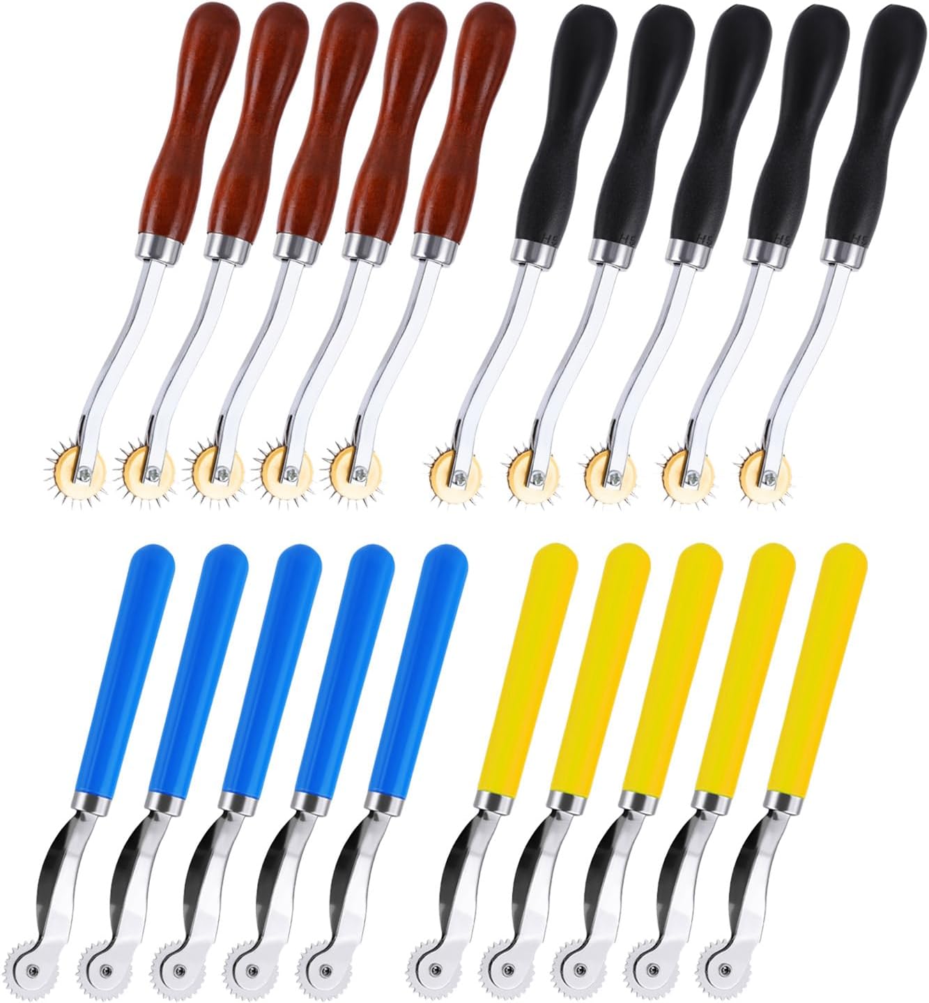 PU Sewing Tools, 20Pcs Tracing Wheel Sewing Tool 2MM 4MM Professional Stitching Marking Spacer Tool PU Needle Point Tracing Wheel