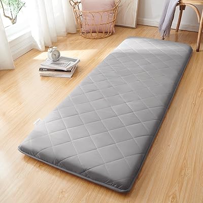 長座布団 68×120cm ごろ寝マット 軽量 ごろ寝座布団 お昼寝マット 大人 抗菌 防臭 防ダニ 体圧分散 底付き感無し 三層構造 ごろね グレー