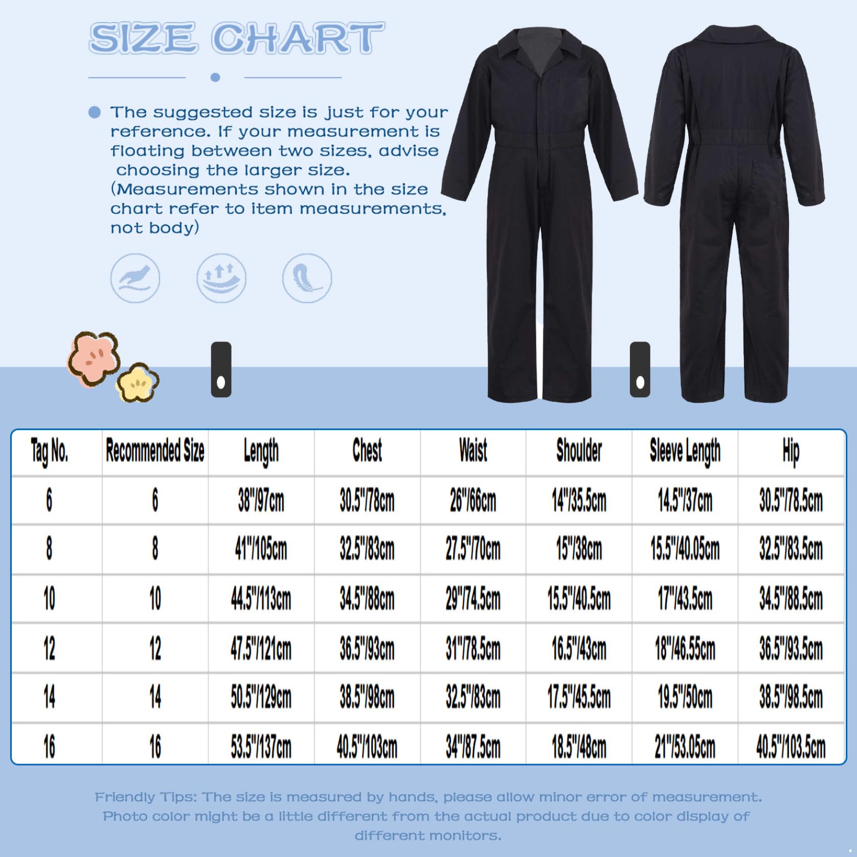 Combinaison Travail Salopette de Travail Enfant Garçon Fille Uniforme Unisexe Zippé 5-16 Ans