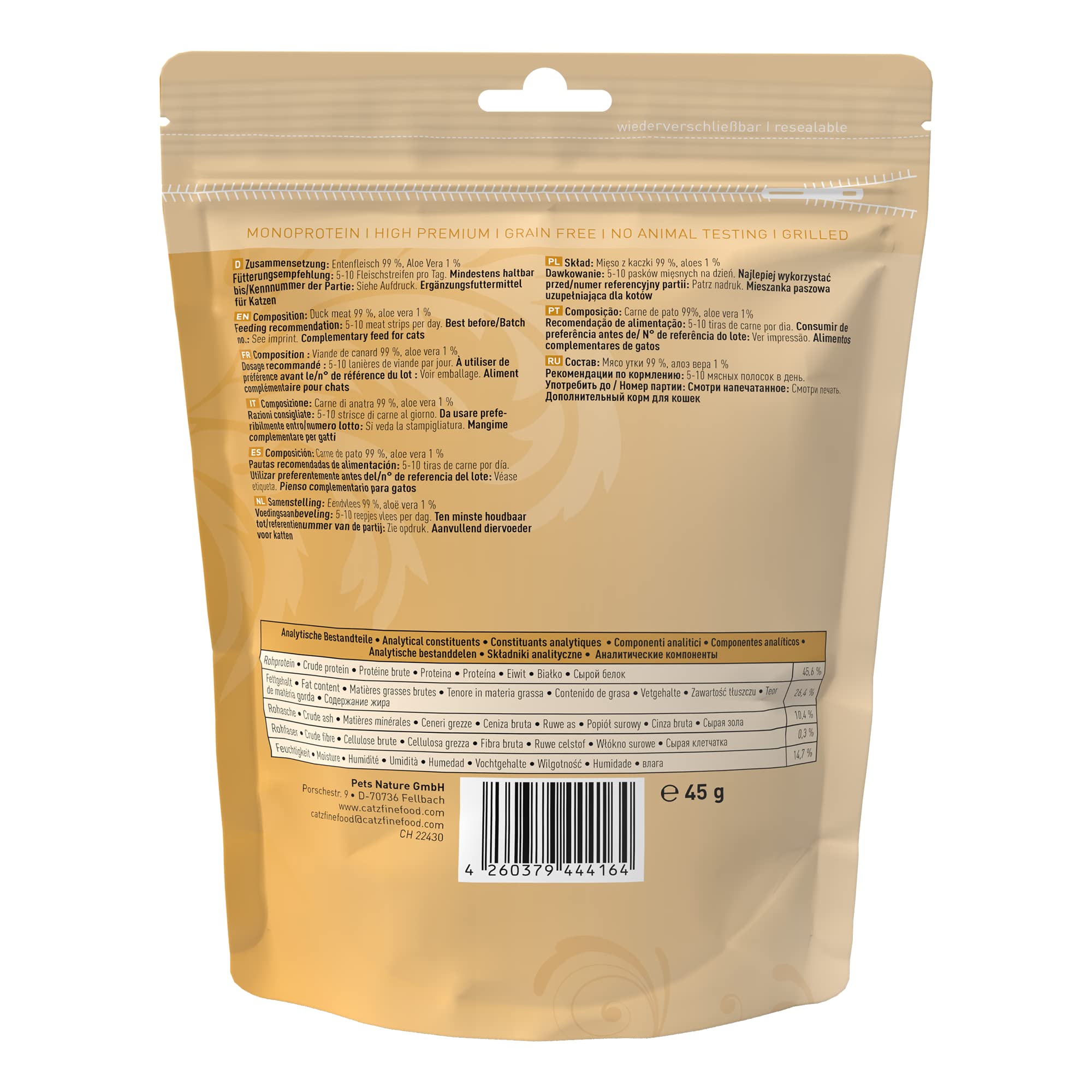 Friandises Pour Chat Catz Finefood Meatz Canard – Bandes Croustillantes 99% Viande, Avec Aloe Vera | Sans Céréales, Sans Sucre - 9