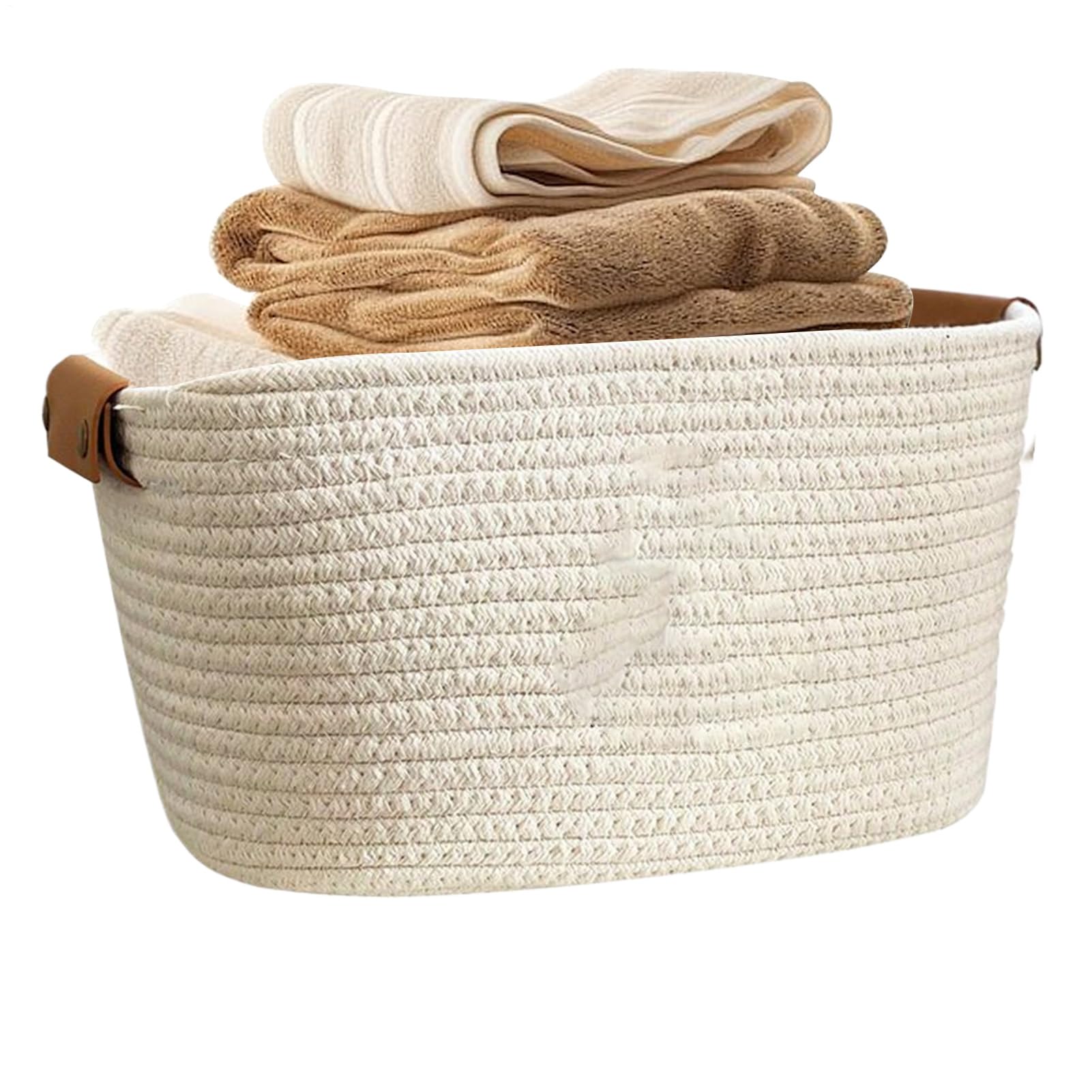 Panier de rangement tissé idéal pour le salon et la plage
