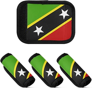 4 Pcs Luggage Handle Wraps National Flag Of Saint Kitts and Nevis Multi-purpose Luggage Tags for Suitcases