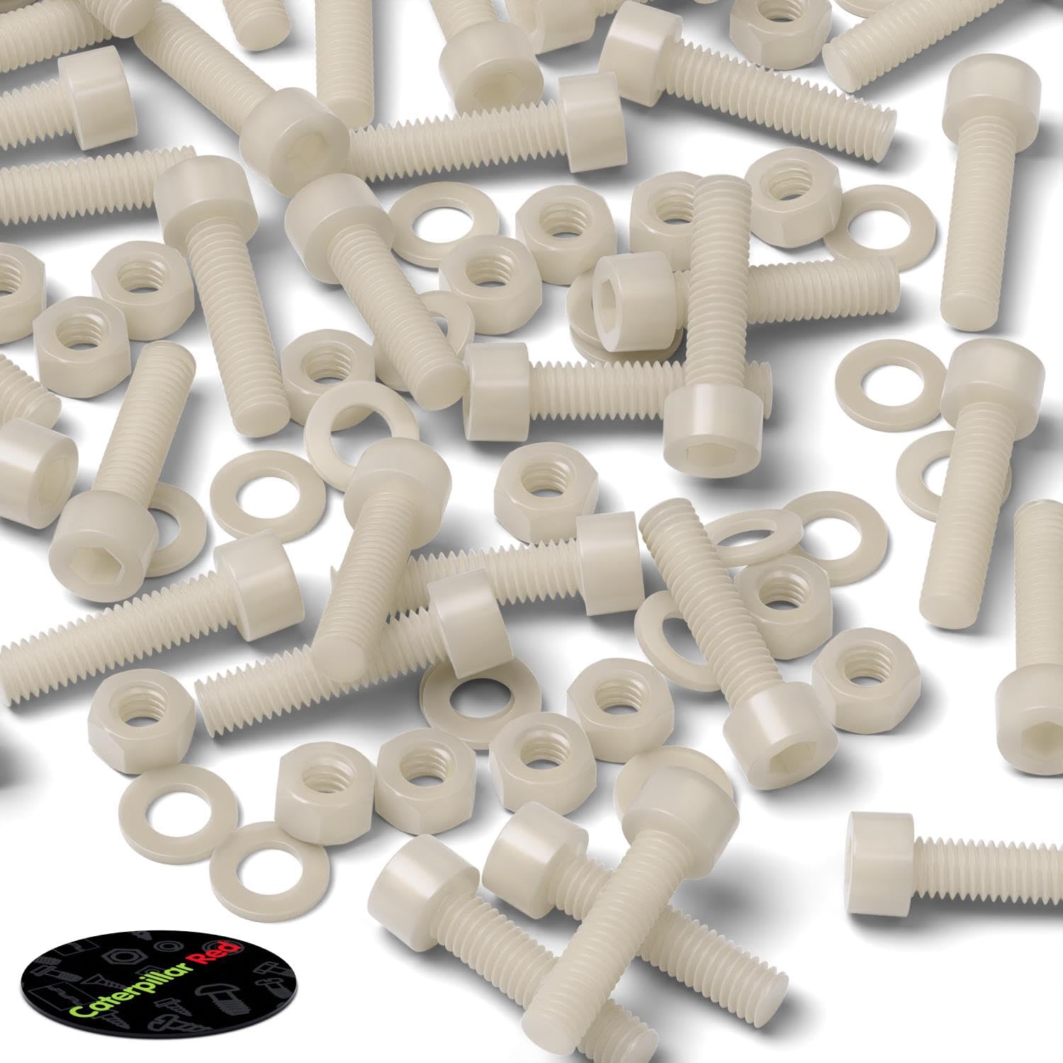50 x Nylon Socket Head Plastic Machine Screws, M5x20mm, Bolts, Nuts & Washers, Fasteners (13/64 x 25/32 in)