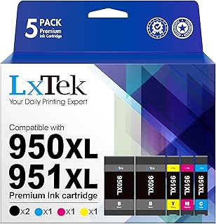 LxTek Compatible Ink Cartridge Replacement for HP 950 950XL 951 951XL to Compatible with OfficeJet PRO 8600 8610 8620 8630 8100 8625 8615 276dw Printer Tray (2 Black, 1 Yellow, 1 Magenta, 1 Cyan)