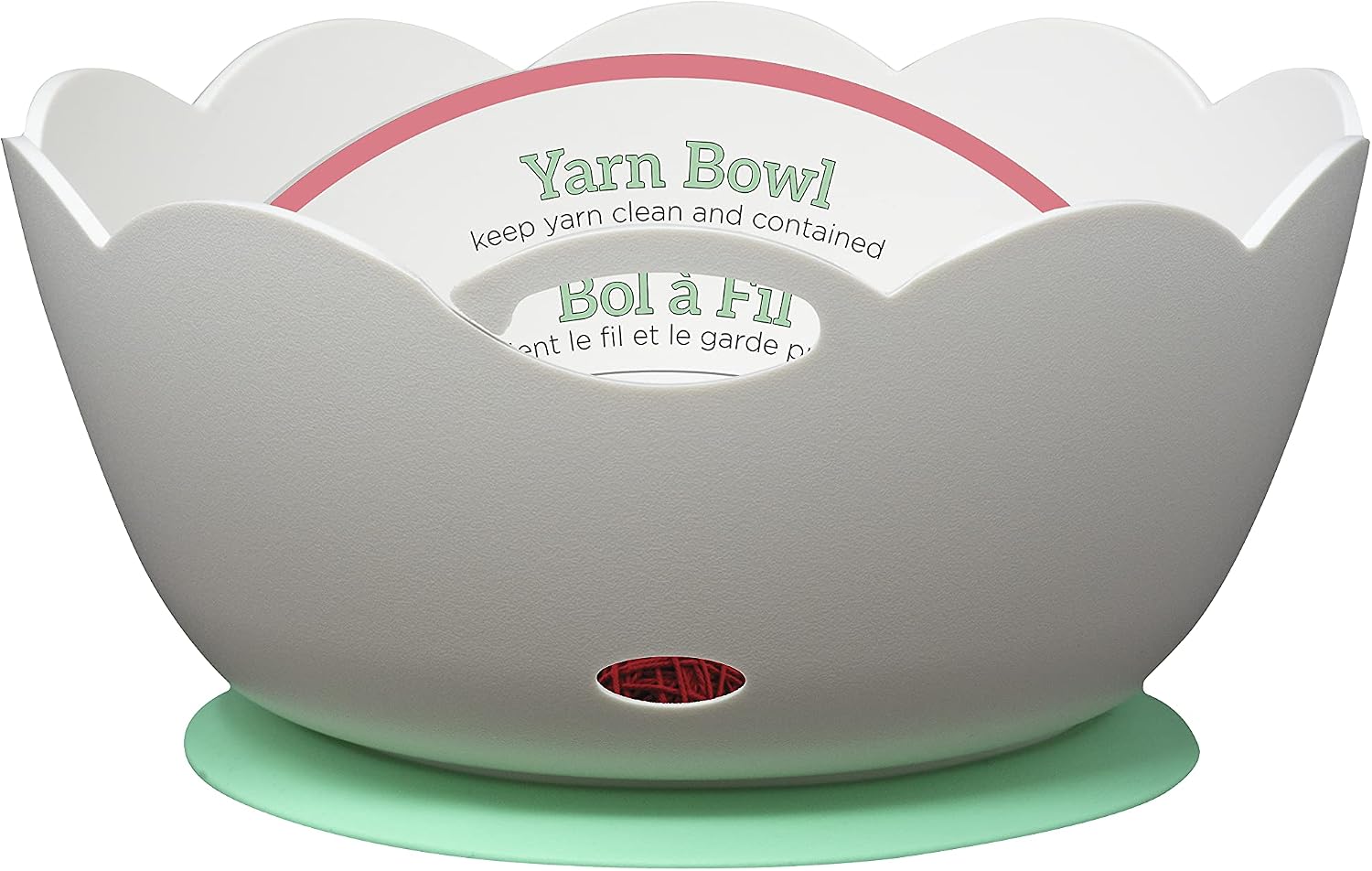 Yarn Bowl by Yarn Valet - Portable, Unbreakable with Soft Rubberized Non-Slip Base