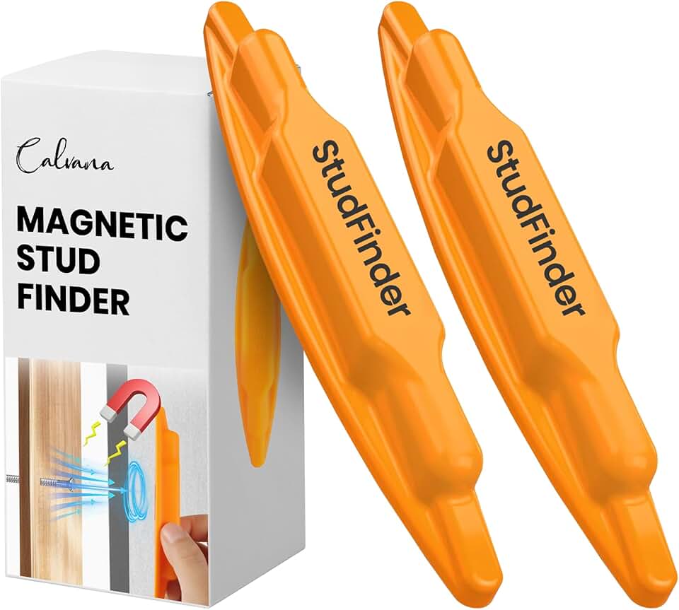 (2-Pack) Calvana Magnetic Stud Finder Wall Scanner, Stud Finder Magnet, Wall Detector Scanner, Compatible with All Drywall Constru
