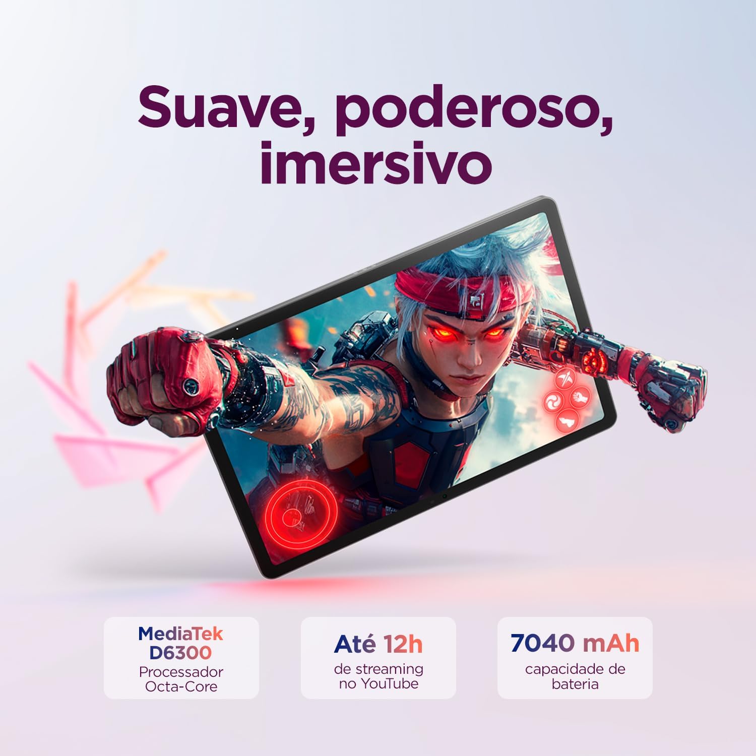 Tablet Lenovo Idea Tab Octa-Core, 4GB, 128GB Android 15 Wifi 5, Tela 11” 90Hz, Caneta e Capa