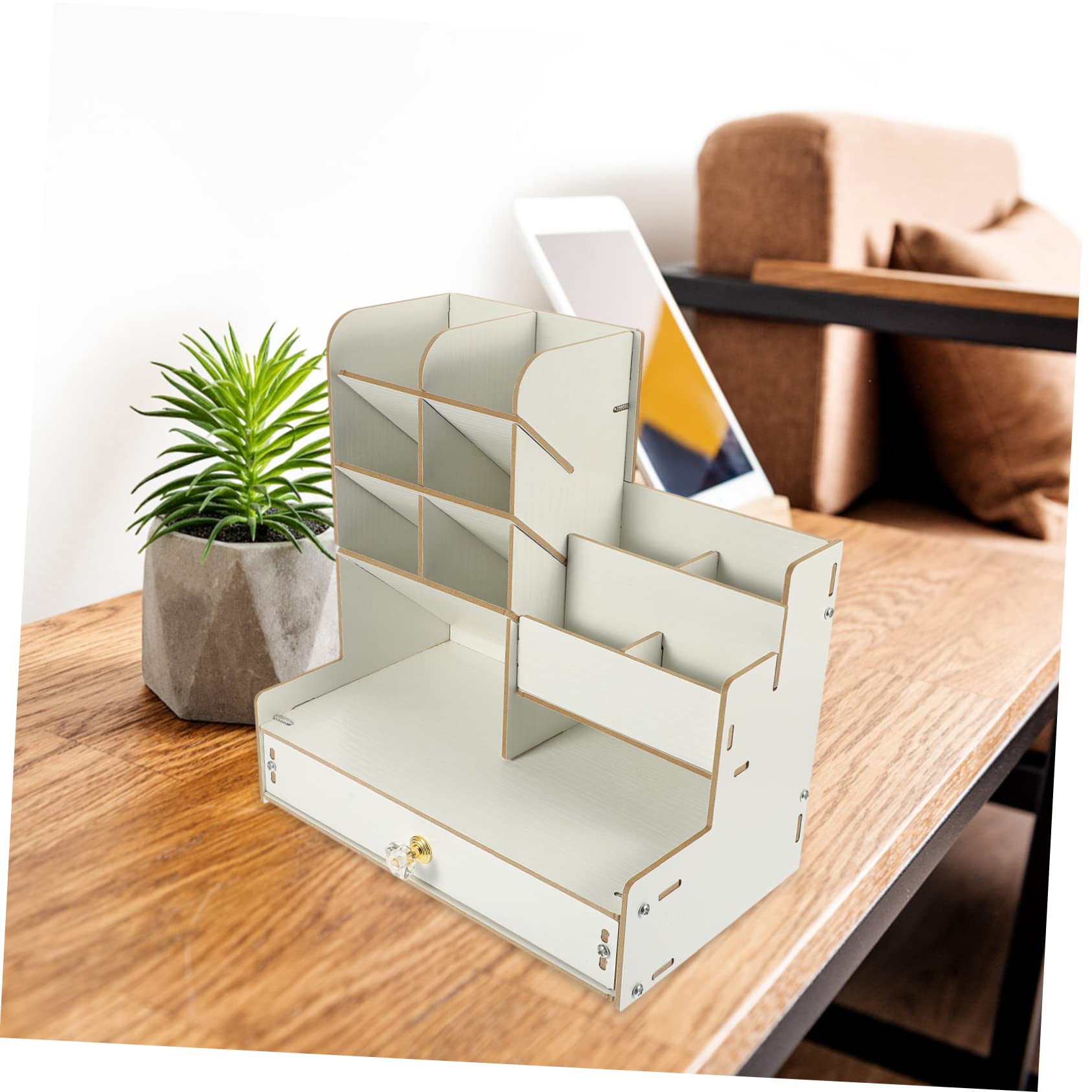 Madera Organizador de Escritorio y Gran Capacidad Compartimentos
