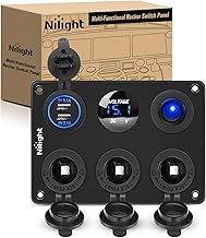 Nilight Dual Cigarette Lighter Socket with Wire 12V Dual Power Plug Replacement Cigar Lighter receptable with Cover and Mounting Screws for Cars Trucks RVs Boats ATVs (50060B)