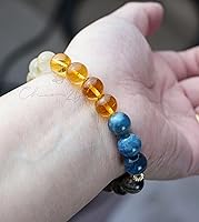 Vista 172 de Precious Gemstone Natural Crystal Healing Bracelet, Rutilated Quartz, Moonstone, Quartz Handmade Original Design Bracelet