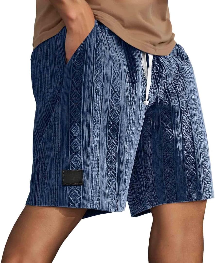 Generisch Men's Casual Shorts Breathable Comfortable Summer Outdoor Model with Design Elastic Waist for Daily Wear