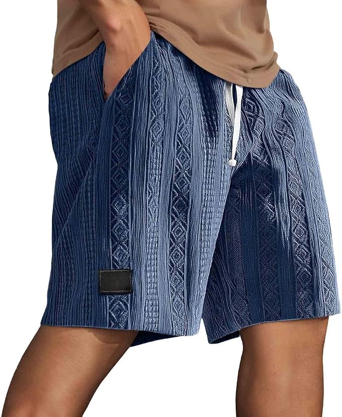 Generisch Men's Casual Shorts Breathable Comfortable Summer Outdoor Model with Design Elastic Waist for Daily Wear