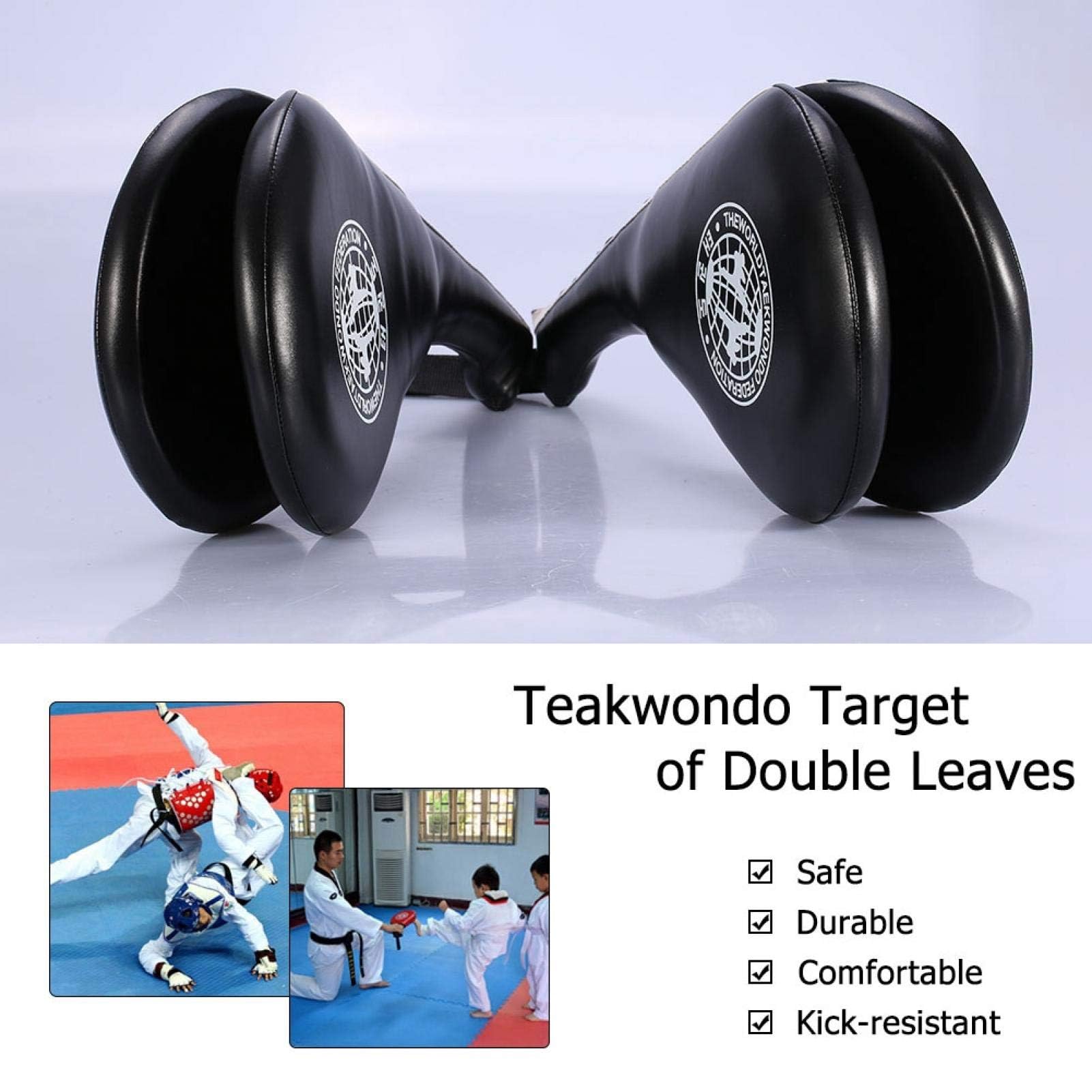 Dpofirs Taekwondo-Kickpads, Kampfkunst-Paddel, Schwarz, Schaumstoff mit PU-Beschichtung, Kampfkunst, Rund, Pads für Kampfkünste, Taekwondo-Ziel, Training Ziel, Kickpad