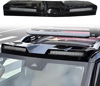Glossy Black Roof Top Light Bar with 2 LED DRL Lamp Bulb Fits for Jetour Traveller T2 2023 2024 2025 2026
