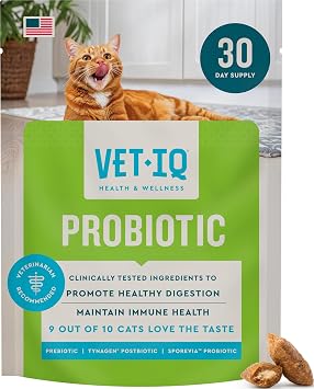 VetIQ Cat Probiotics, Digestive & Gut Health Treats, 3.7oz