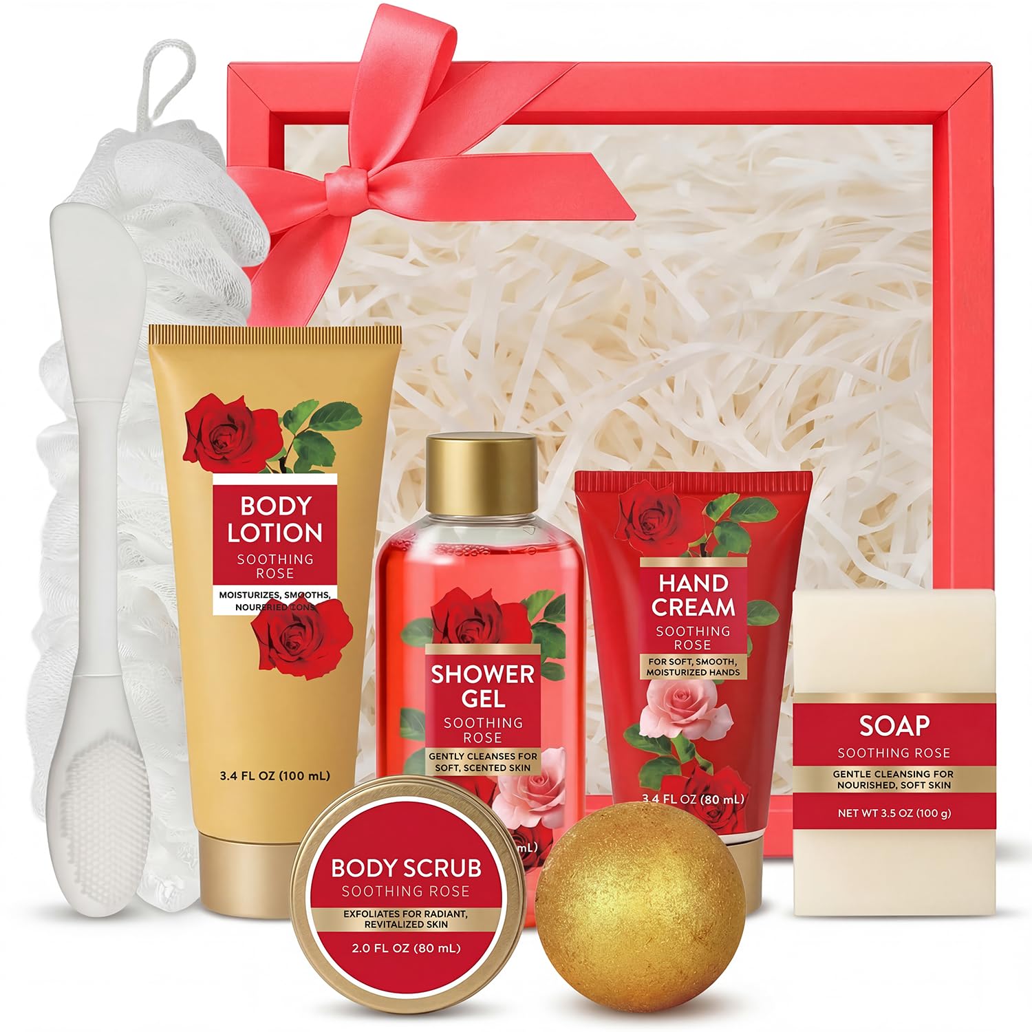 Spa Luxetique Gifts for Women 8pcs of Romantic Rose Gift Set for Women Bath and Body Works Gift Set Spa Gift for Womens Birthday Gift for Womens Mom