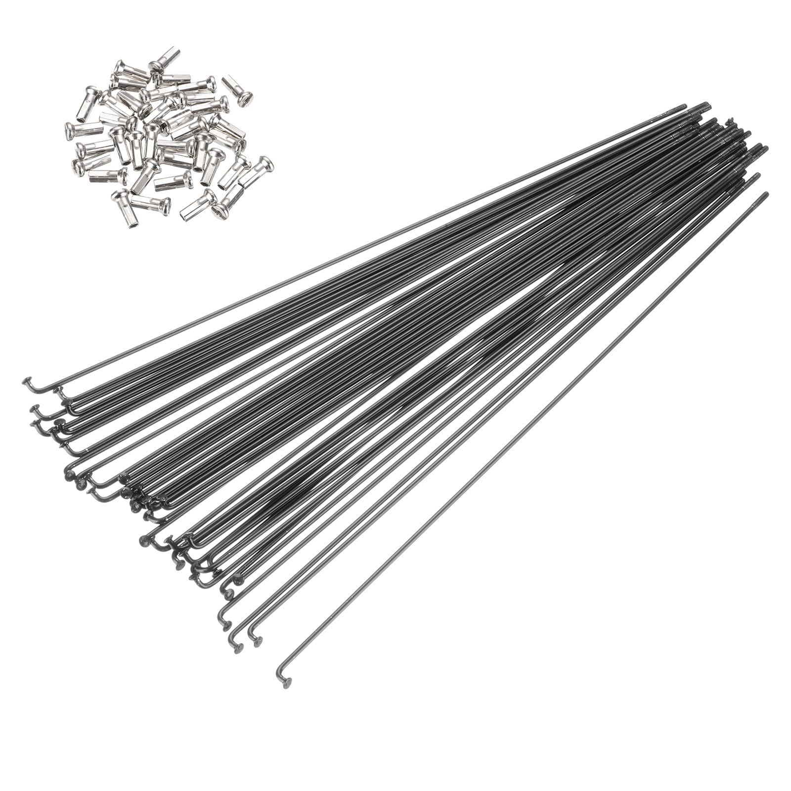 PATIKIL 14G Bicycle Spokes, Stainless Steel J Bend 2mm Mountain Bike Spokes with Brass Nipples