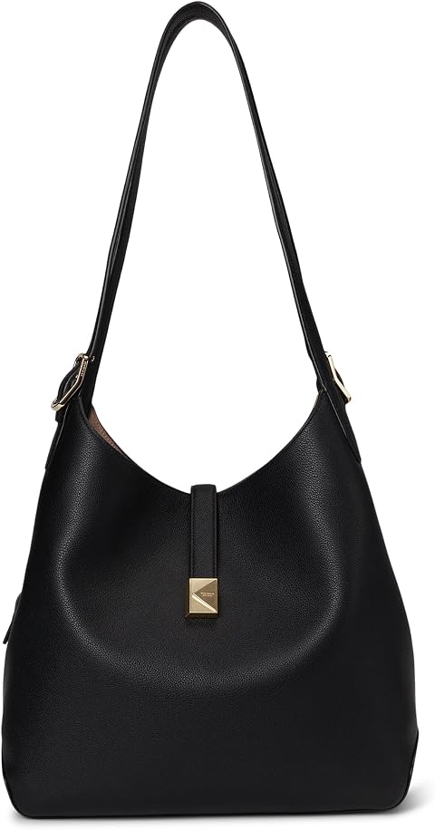 Женская сумка Kate Spade New York Deco Pebbled Leather Large Shoulder, цвет: Чёрный
