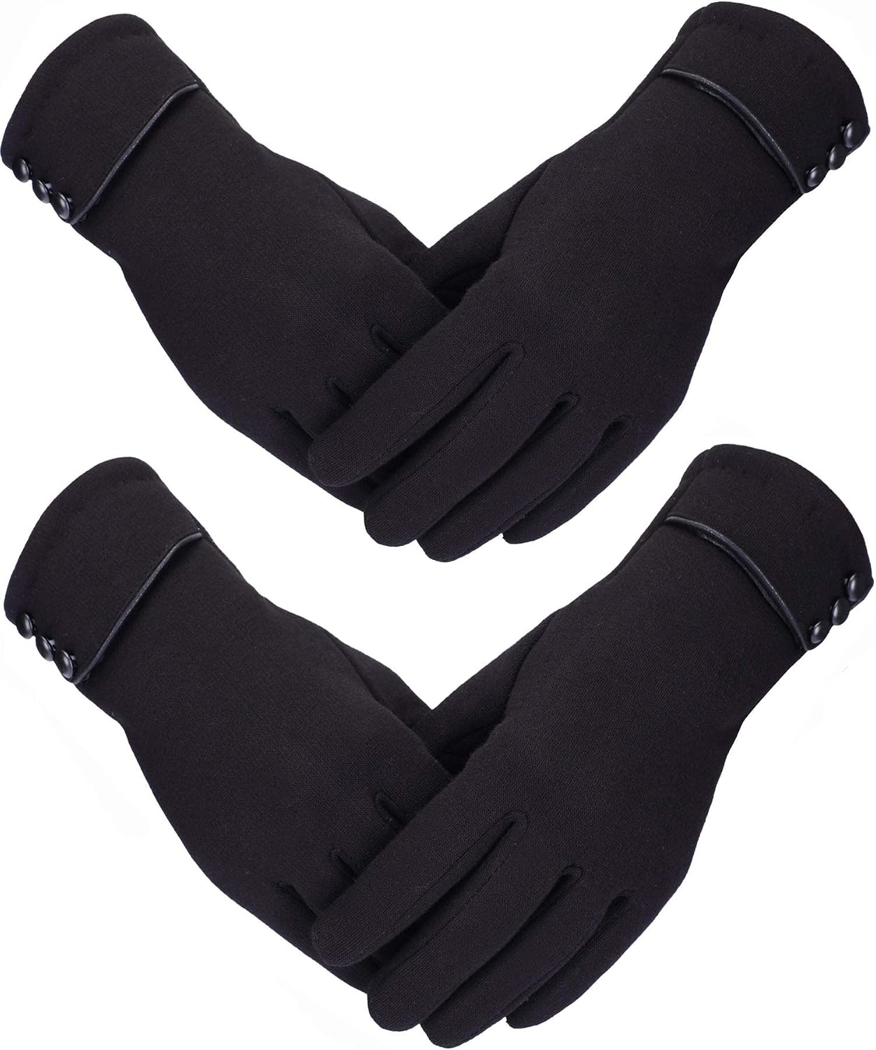 2 Pairs Women Winter Gloves Warmer Plush Glove Lined Windproof Touchscreen Gloves for Women Girls