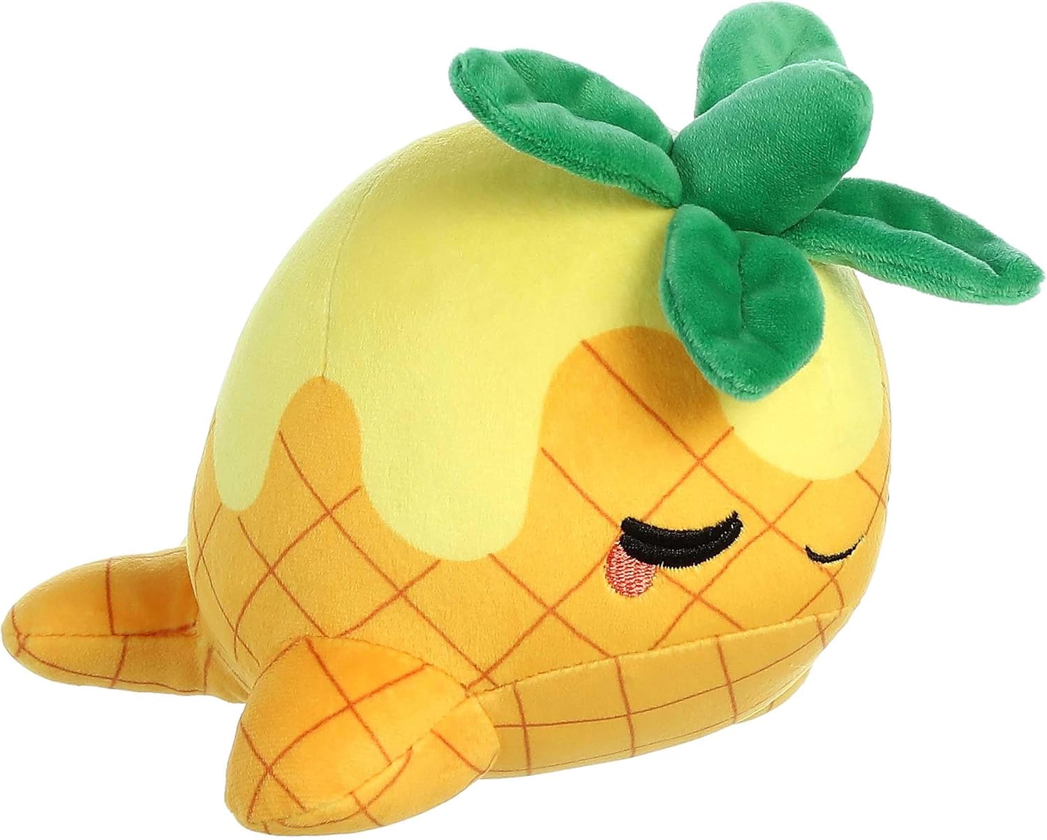 Aurora® Enchanting Tasty Peach® Pineapple Nomwhal Stuffed Animal - Bright & Colorful Design - Showpiece Plush - Yellow 7 Inches