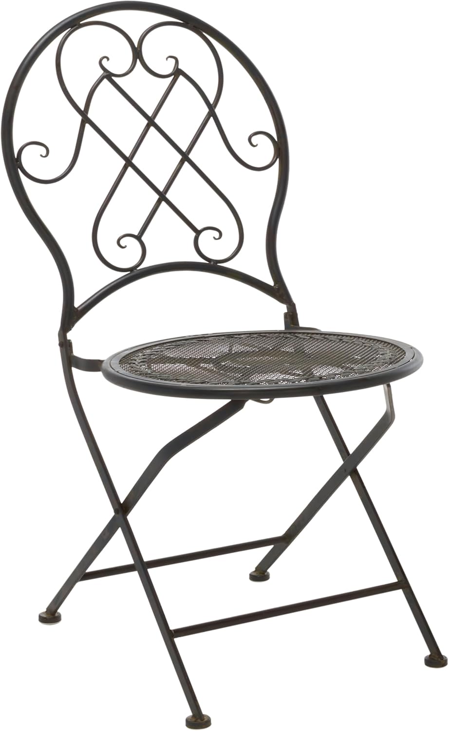 SAFAVIEH Outdoor Collection Adriel Victorian Black Rust Wrought Iron 3-Piece Bistro Set
